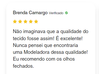 Depoimento de cliente — cinta colete modeladora